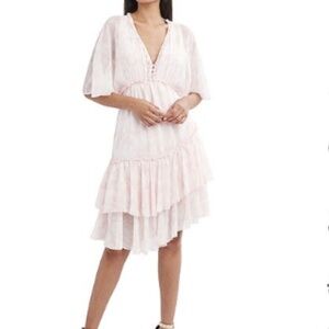 BCBG MaxAzaria day dress pink and white